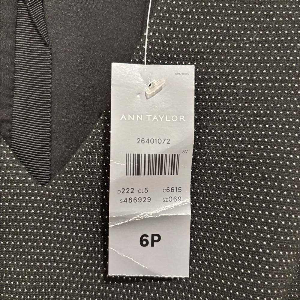 Ann Taylor Gray Dress V-Neck Cap Sleeve - Picture 4 of 4